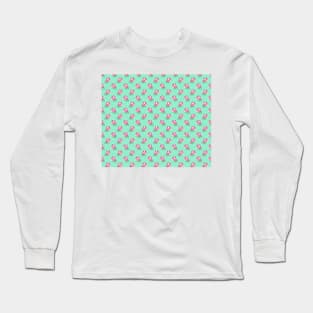 Watercolor Watermelon Sloth Pattern Long Sleeve T-Shirt